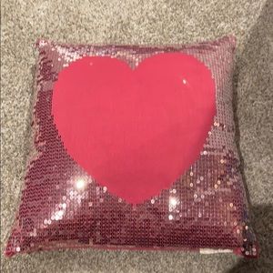 Pink Sparkle Heart Pillow